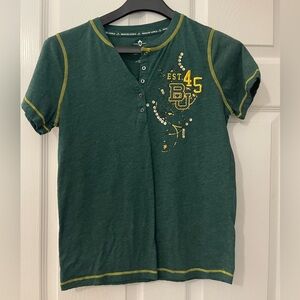 Women’s green and gold Emerson street small baylor short sleeve tee shirt